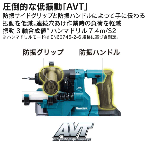 【マキタ】充電式ハンマドリル（18mm） 集じんシステムDX16付（18V バッテリー、充電器付） HR183DRGXV