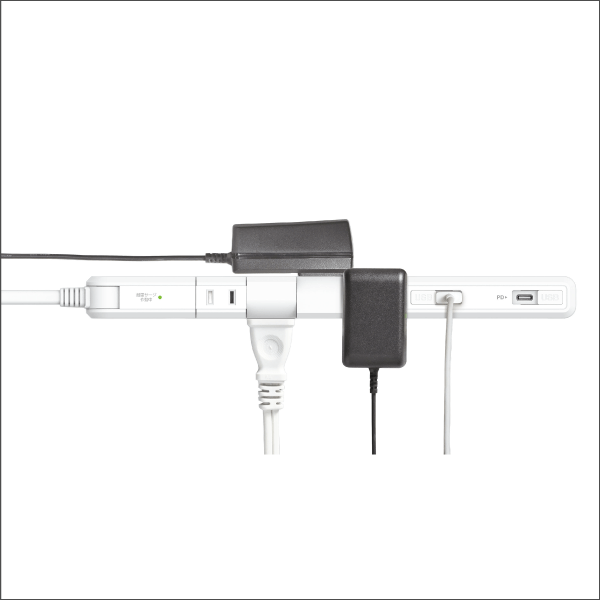 【ELPA（朝日電器）】PD対応 USB スリム回転タップ（ホワイト） WB-SL4222SUC(W)