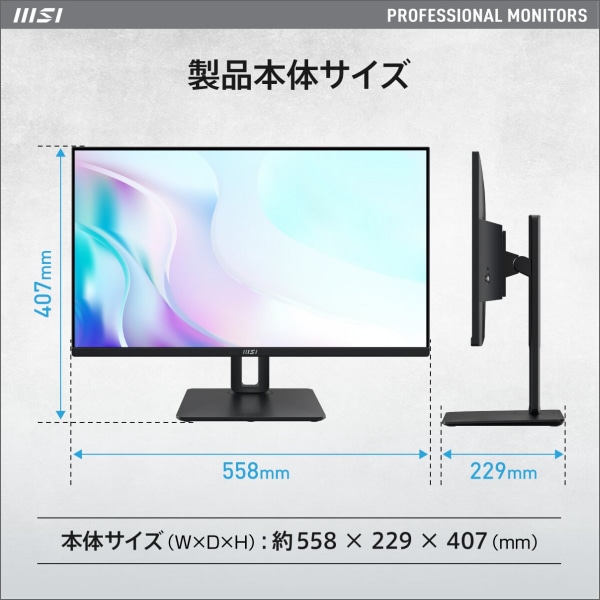 【MSI】PROシリーズ LCDモニター（24.5型）フルHD（1920×1080）100Hz PRO MP251P