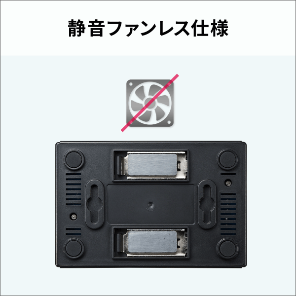 【サンワサプライ】スイッチングハブ（5ポート、マグネット付き） LAN-SWHP501BK