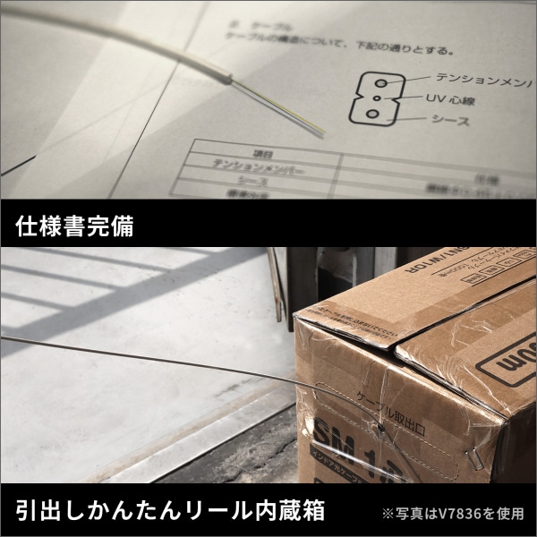 OM2 50/125μm 2心マルチモード 光ファイバインドアケーブル　500mドラム巻