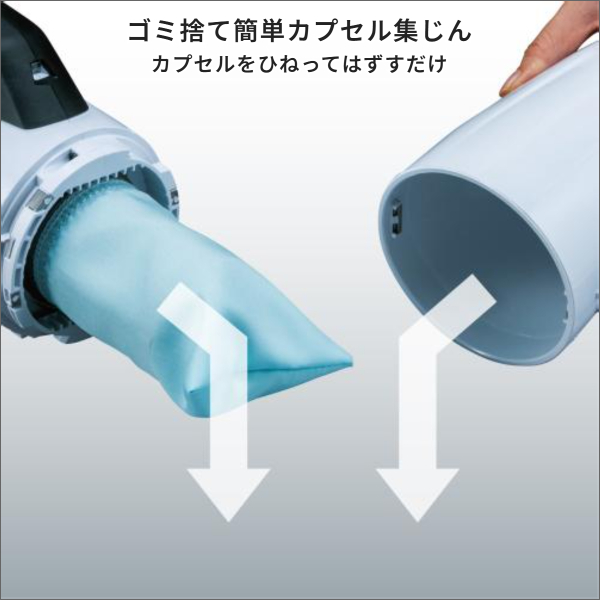 【マキタ】充電式クリーナ カプセル式（40Vmax バッテリー・充電器付）白 CL001GRDCW
