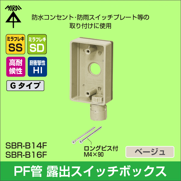 【未来工業】外かべ継枠（コネクタ付）（14PF管用） SBR-B14F