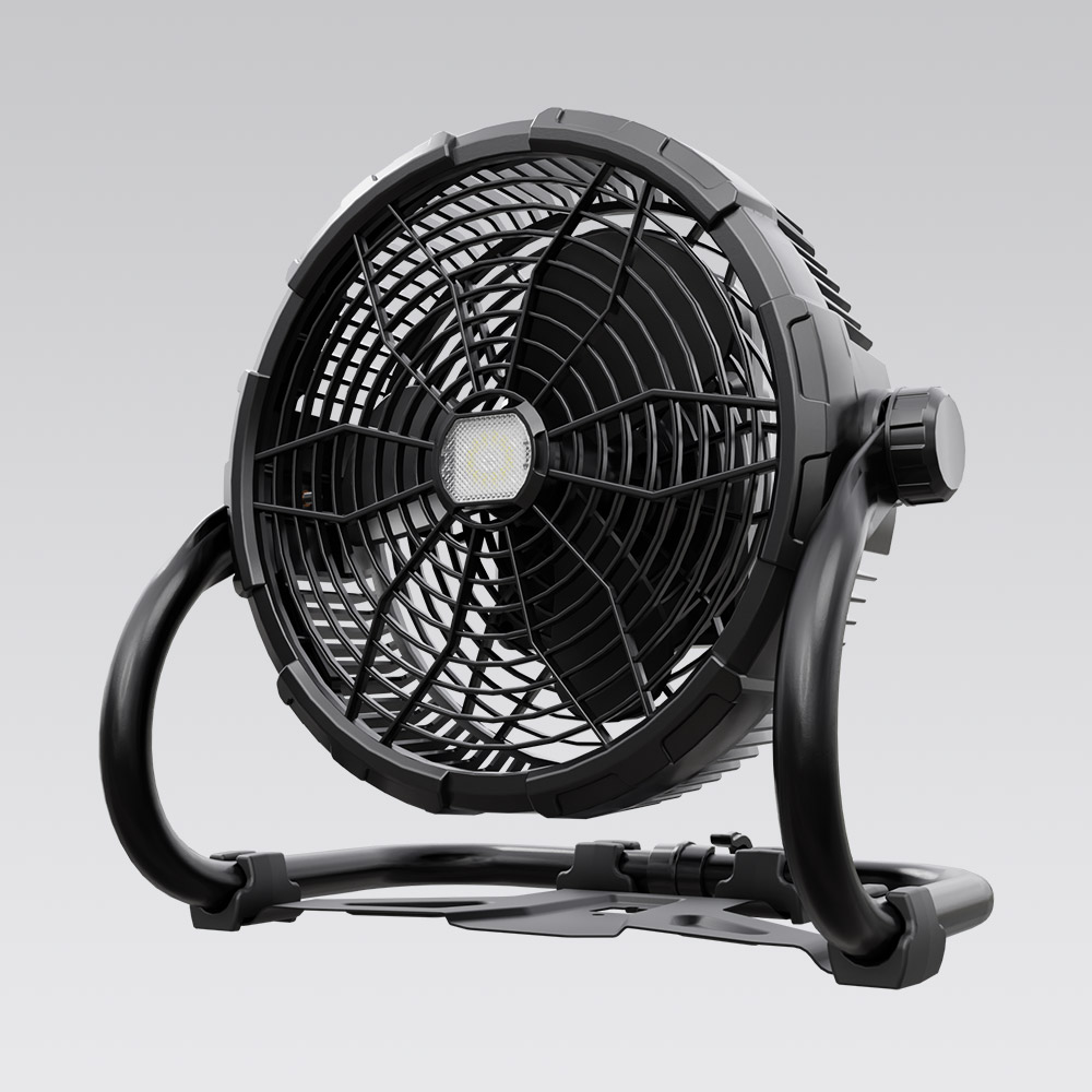 【グッド・グッズ】マッチングファン18V 20W 扇風機 LEDライト付き バッテリー着脱式 YC-B12F