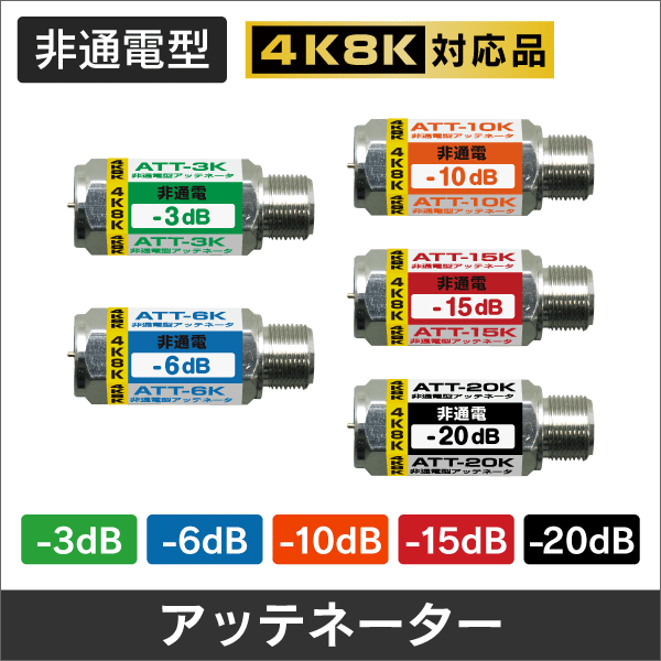 4K8K 非通電アッテネーター -3dB
