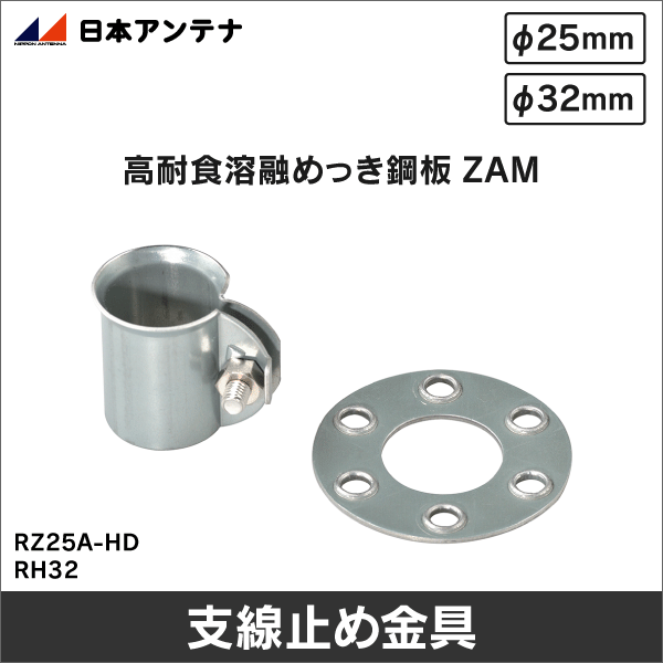 【日本アンテナ】支線止め金具（ステーリングφ25） RZ25A-HD