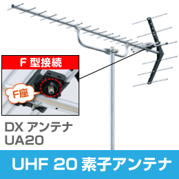 DXアンテナ UHFアンテナ 20素子 UA20 (F型コネクタ取付タイプ)