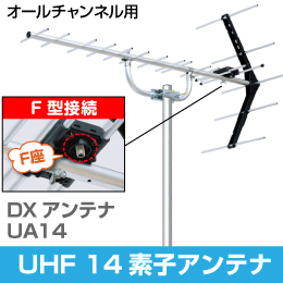DXアンテナ UHFアンテナ 14素子 UA14 (F型コネクタ取付タイプ)
