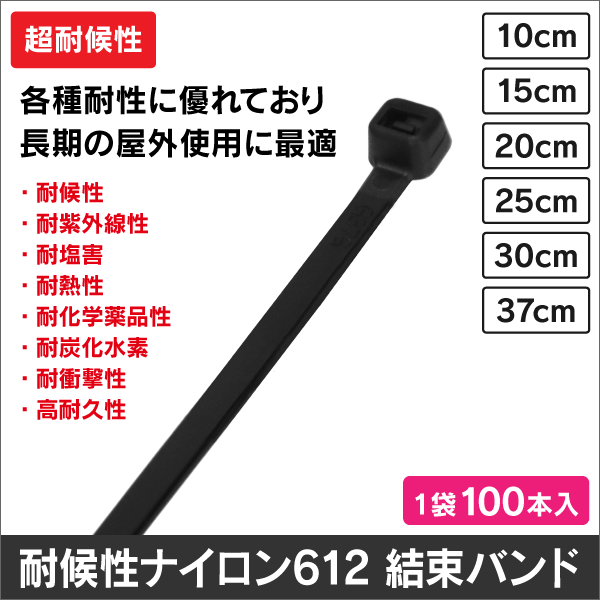 耐候性ナイロン612結束バンド　10CM　1袋100本入り