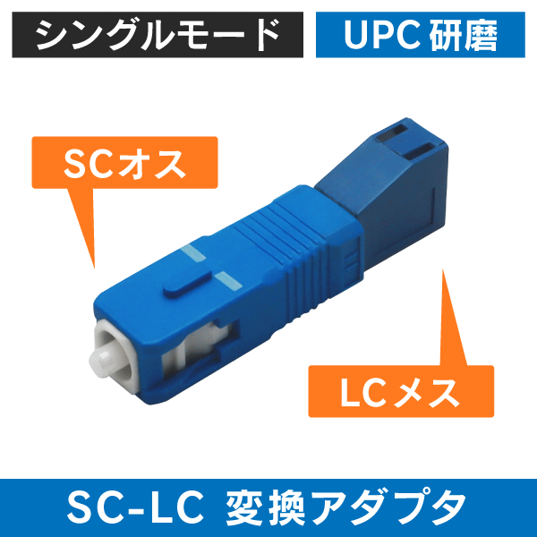 光アダプタ　SC/LCコネクタ変換アダプタ　シングル用　LCメス-SCオス