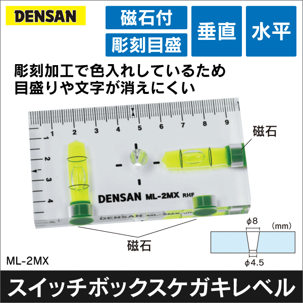 【ジェフコム DENSAN】スイッチボックスケガキレベル ML-2MX