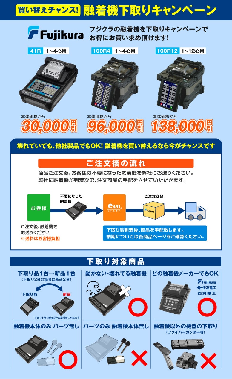 買い替えチャンス！融着機下取りキャンペーン