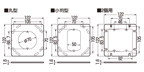 未来工業】鉄製塗代カバー 大形四角 小判型（スイッチカバー1個用・平） OFL-12-F: |e431（いいしざい） ネットでかんたんe資材  工事資材通販