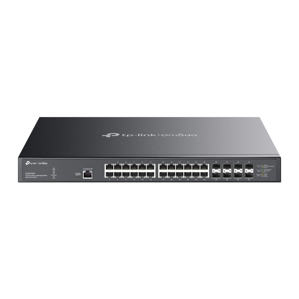 【TP-Link】Omada 10G PoE++ポート×24／SFP+スロット×8 L2+マネージスイッチ SX3832MPP